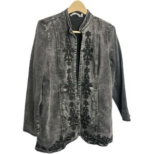 Soft Surroundings Embroidered Denim Jacket
